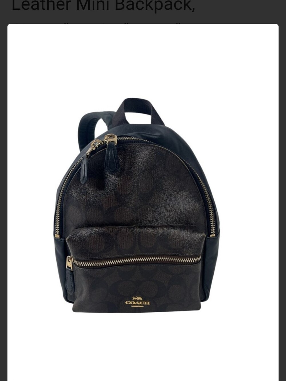 Coach Signature Print  Leather Mini Backpack
